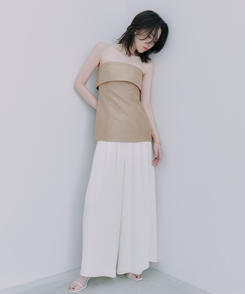 anuans(アニュアンス)の「シャンタンベアトップス(チューブトップ・レディース・ベージュ/ブラック/グレー・SMALL/MEDIUM)」の10枚目の写真