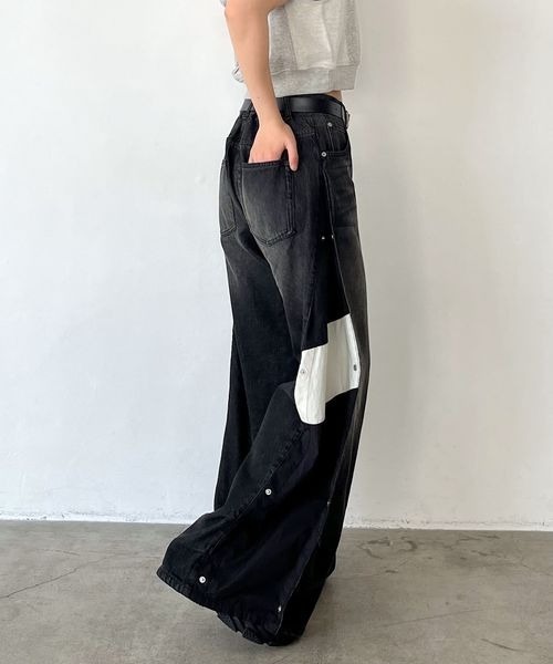 Anui（アニュイ）の「【UNISEX/3サイズ展開】サイドアジャストデニム（デニムパンツ・レディース・ブルー/ブラック・SMALL/MEDIUM/LARGE）」の4枚目の写真