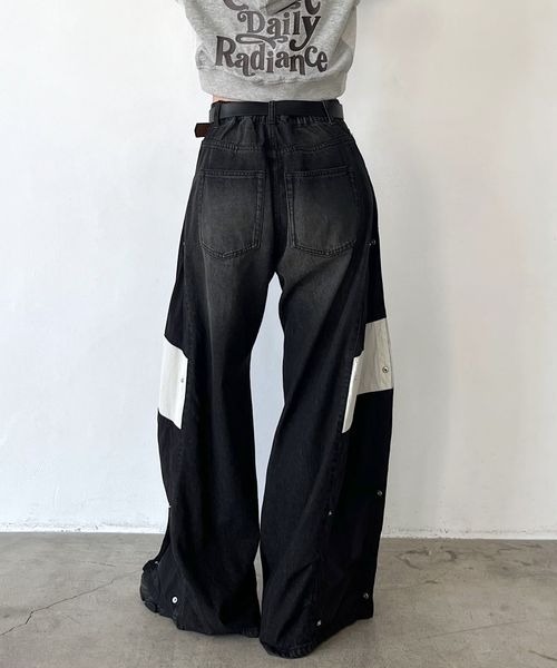 Anui（アニュイ）の「【UNISEX/3サイズ展開】サイドアジャストデニム（デニムパンツ・レディース・ブルー/ブラック・SMALL/MEDIUM/LARGE）」の5枚目の写真