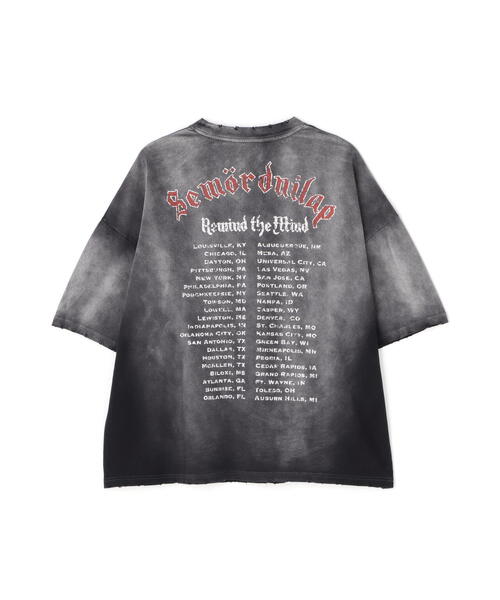 DankeSchon PIGMENT SPRAY S/S TEE PATCH Tシャツ ブラック DankeSchon/ダンケシェーン/PIGMENT SPRAY S/S TEE PATCH（T