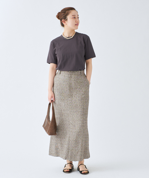 IENA(イエナ)の「ATON/エイトン 別注 FRESCA SINGLE JERSEY Tシャツ(Tシャツ/カットソー・レディース・ホワイト/ベージュ/グレー/ブラック系その他・FREE)」の5枚目の写真