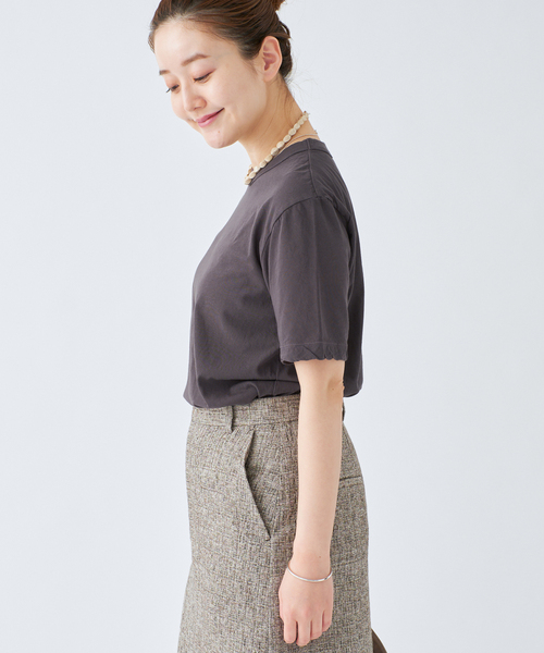 IENA(イエナ)の「ATON/エイトン 別注 FRESCA SINGLE JERSEY Tシャツ(Tシャツ/カットソー・レディース・ホワイト/ベージュ/グレー/ブラック系その他・FREE)」の12枚目の写真