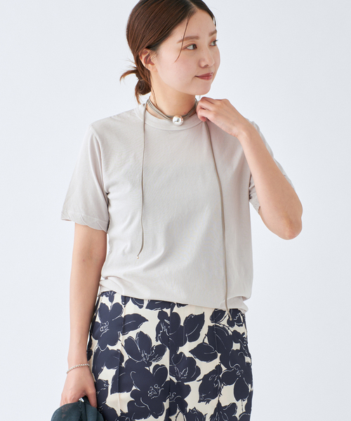 IENA(イエナ)の「ATON/エイトン 別注 FRESCA SINGLE JERSEY Tシャツ(Tシャツ/カットソー・レディース・ホワイト/ベージュ/グレー/ブラック系その他・FREE)」の18枚目の写真