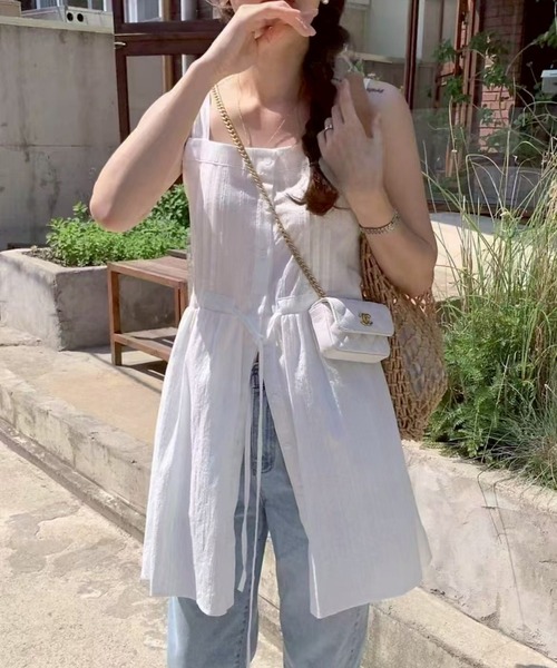 SpRay(スプレイ)の「前ボタンミニキャミワンピース(ワンピース・レディース・ホワイト/ブラック・FREE)」の3枚目の写真