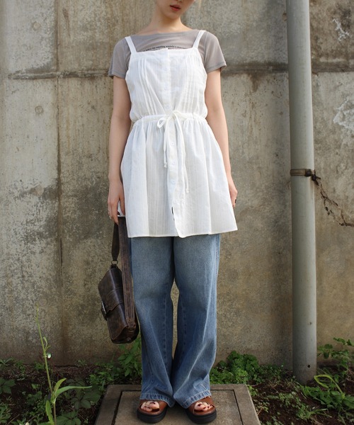 SpRay(スプレイ)の「前ボタンミニキャミワンピース(ワンピース・レディース・ホワイト/ブラック・FREE)」の8枚目の写真