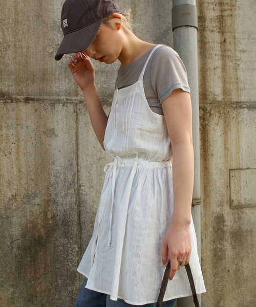 SpRay(スプレイ)の「前ボタンミニキャミワンピース(ワンピース・レディース・ホワイト/ブラック・FREE)」の10枚目の写真