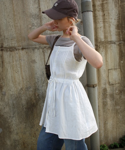 SpRay(スプレイ)の「前ボタンミニキャミワンピース(ワンピース・レディース・ホワイト/ブラック・FREE)」の12枚目の写真