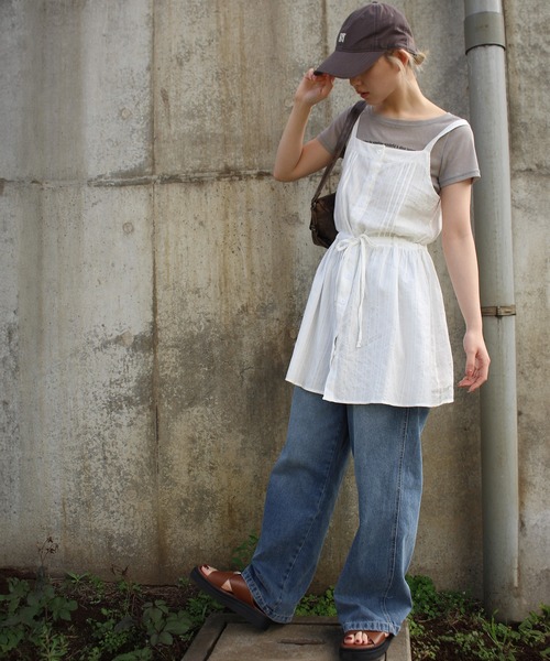 SpRay(スプレイ)の「前ボタンミニキャミワンピース(ワンピース・レディース・ホワイト/ブラック・FREE)」の15枚目の写真