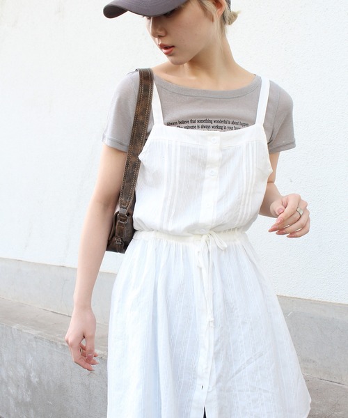 SpRay(スプレイ)の「前ボタンミニキャミワンピース(ワンピース・レディース・ホワイト/ブラック・FREE)」の22枚目の写真