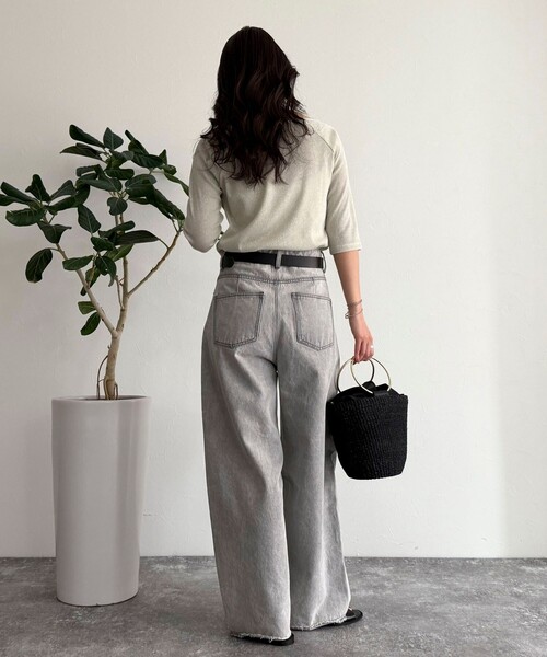 fredy emue(フレディエミュ)の「ラメテレコボートネックカットソー(Tシャツ/カットソー・レディース・ネイビー/ライトグレー/ホワイト系その他/ベビーピンク・38)」の18枚目の写真