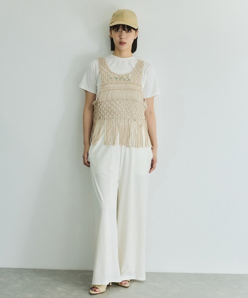 VICKY（ビッキー）の「マクラメベスト≪手洗い可能≫（その他アウター・レディース・アイボリー/オフホワイト・M）」の6枚目の写真