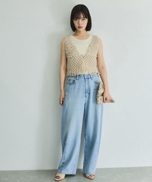 VICKY（ビッキー）の「マクラメベスト≪手洗い可能≫（その他アウター・レディース・アイボリー/オフホワイト・M）」の10枚目の写真