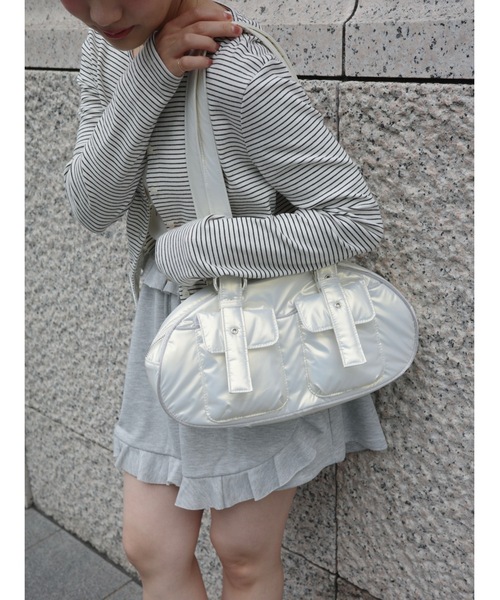 jumelle（ジュメロ）の「【Casselini】ナイロンミニボストン（ボストンバッグ・レディース・オフホワイト/ブラック・FREE）」の2枚目の写真