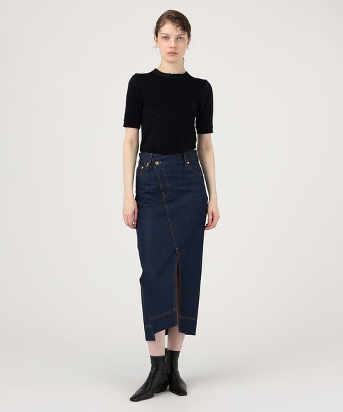 JACQUEMUS（ジャックムス）の「JACQUEMUS LA JUPE DE-NIMES コットンデニムスカート（デニムスカート・レディース・ブルー・25/24）」の2枚目の写真