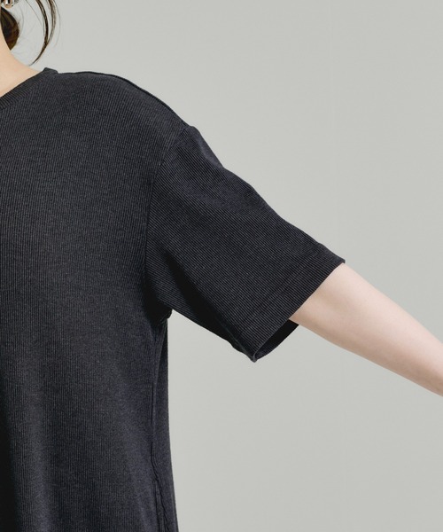 le cercle ADAM ET ROPE'(ルセルクルアダムエロペ)の「硫化染めテレコワンピース(ワンピース・レディース・カーキ/ブラック系その他・FREE)」の12枚目の写真