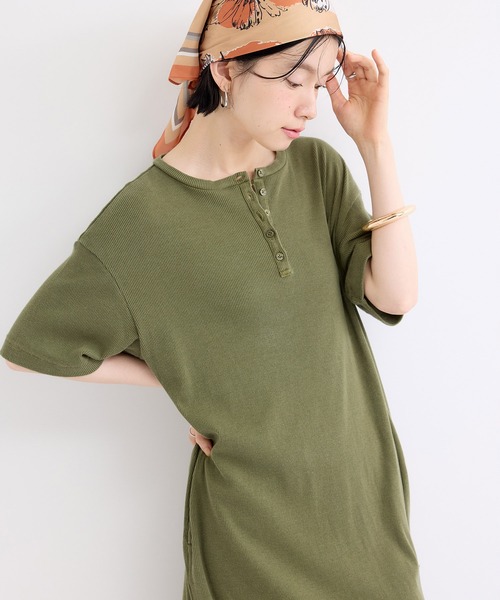 le cercle ADAM ET ROPE'(ルセルクルアダムエロペ)の「硫化染めテレコワンピース(ワンピース・レディース・カーキ/ブラック系その他・FREE)」の17枚目の写真