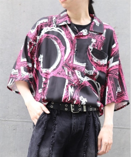 AXES-X（アクシーズエックス）の「額縁プリントアロハシャツ（シャツ/ブラウス・メンズ・ホワイト/ピンク/ブラック・X-LARGE/LARGE/MEDIUM）」の3枚目の写真