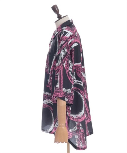 AXES-X（アクシーズエックス）の「額縁プリントアロハシャツ（シャツ/ブラウス・メンズ・ホワイト/ピンク/ブラック・X-LARGE/LARGE/MEDIUM）」の4枚目の写真