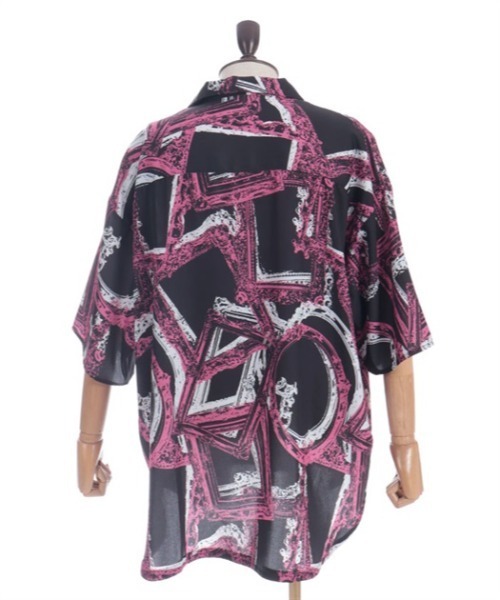 AXES-X（アクシーズエックス）の「額縁プリントアロハシャツ（シャツ/ブラウス・メンズ・ホワイト/ピンク/ブラック・X-LARGE/LARGE/MEDIUM）」の5枚目の写真