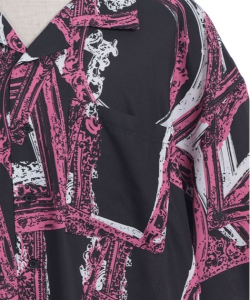 AXES-X（アクシーズエックス）の「額縁プリントアロハシャツ（シャツ/ブラウス・メンズ・ホワイト/ピンク/ブラック・X-LARGE/LARGE/MEDIUM）」の6枚目の写真