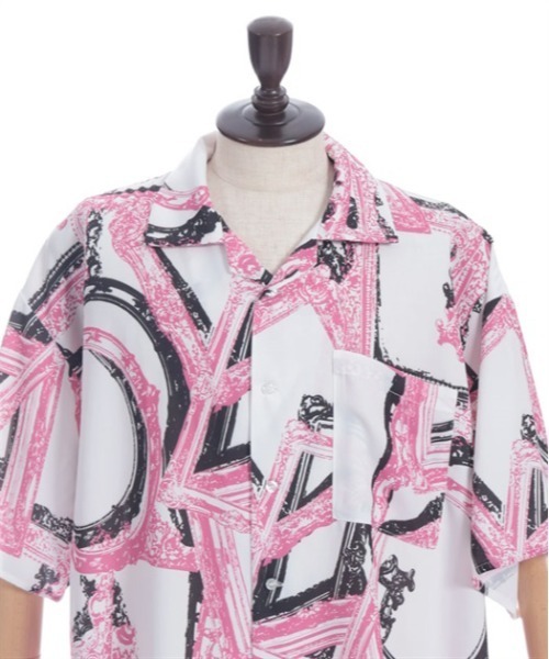 AXES-X（アクシーズエックス）の「額縁プリントアロハシャツ（シャツ/ブラウス・メンズ・ホワイト/ピンク/ブラック・X-LARGE/LARGE/MEDIUM）」の13枚目の写真