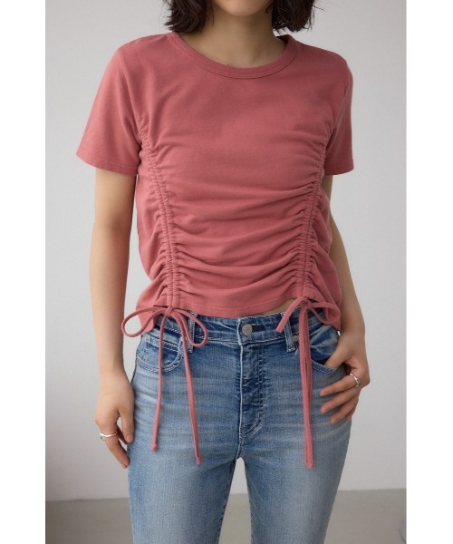 AZUL by moussy(アズールバイマウジー)の「ヴィンテージライクドロストTシャツ(Tシャツ/カットソー・レディース・ライトブラック/スモークピンク/チャコールグレー・FREE)」の1枚目の写真