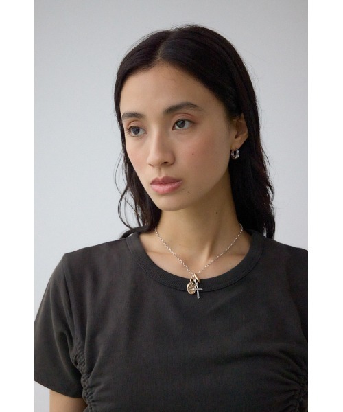 AZUL by moussy(アズールバイマウジー)の「ヴィンテージライクドロストTシャツ(Tシャツ/カットソー・レディース・ライトブラック/スモークピンク/チャコールグレー・FREE)」の5枚目の写真
