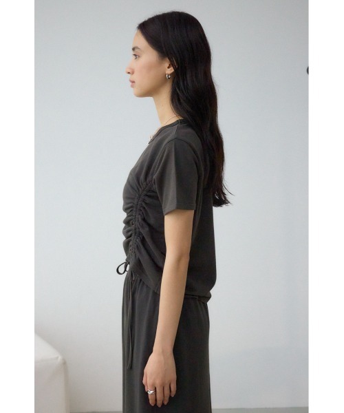 AZUL by moussy(アズールバイマウジー)の「ヴィンテージライクドロストTシャツ(Tシャツ/カットソー・レディース・ライトブラック/スモークピンク/チャコールグレー・FREE)」の9枚目の写真