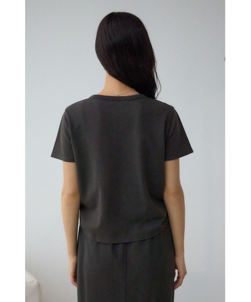 AZUL by moussy(アズールバイマウジー)の「ヴィンテージライクドロストTシャツ(Tシャツ/カットソー・レディース・ライトブラック/スモークピンク/チャコールグレー・FREE)」の10枚目の写真