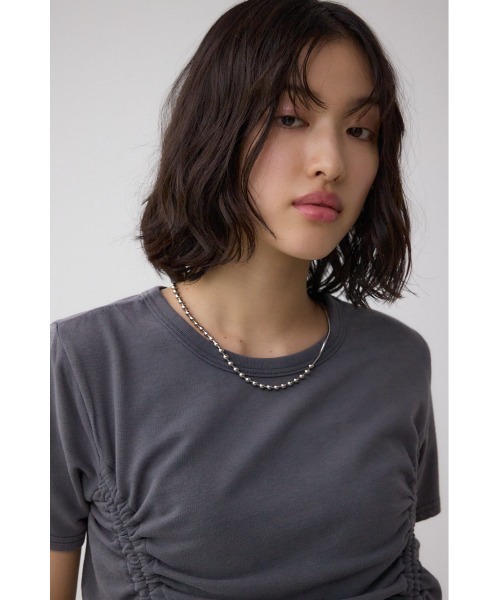 AZUL by moussy(アズールバイマウジー)の「ヴィンテージライクドロストTシャツ(Tシャツ/カットソー・レディース・ライトブラック/スモークピンク/チャコールグレー・FREE)」の16枚目の写真