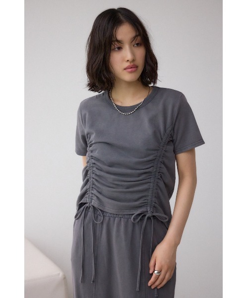 AZUL by moussy(アズールバイマウジー)の「ヴィンテージライクドロストTシャツ(Tシャツ/カットソー・レディース・ライトブラック/スモークピンク/チャコールグレー・FREE)」の17枚目の写真