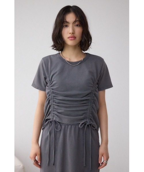 AZUL by moussy(アズールバイマウジー)の「ヴィンテージライクドロストTシャツ(Tシャツ/カットソー・レディース・ライトブラック/スモークピンク/チャコールグレー・FREE)」の19枚目の写真