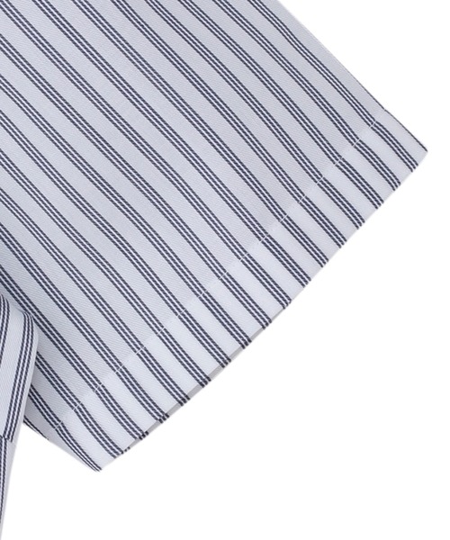 TOKYO SHIRTS（トウキョウシャツ）の「【吸水速乾】 形態安定ノーアイロン スキッパー 半袖ビジネスワイシャツ（ビジネスシャツ・レディース・ネイビー・S/LL/XL/M/L）」の3枚目の写真