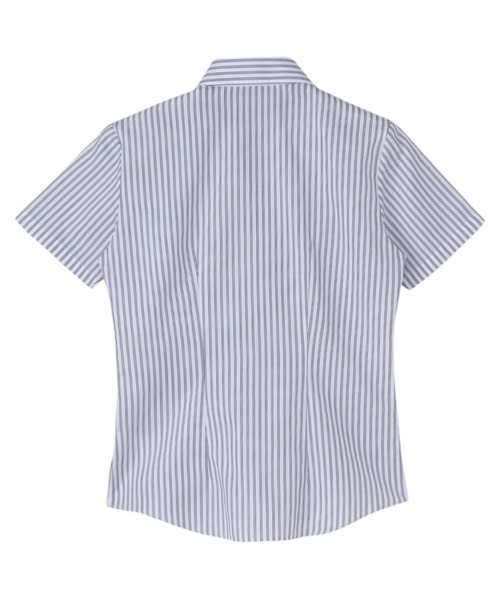 TOKYO SHIRTS（トウキョウシャツ）の「【吸水速乾】 形態安定ノーアイロン スキッパー 半袖ビジネスワイシャツ（ビジネスシャツ・レディース・ネイビー・S/LL/XL/M/L）」の5枚目の写真