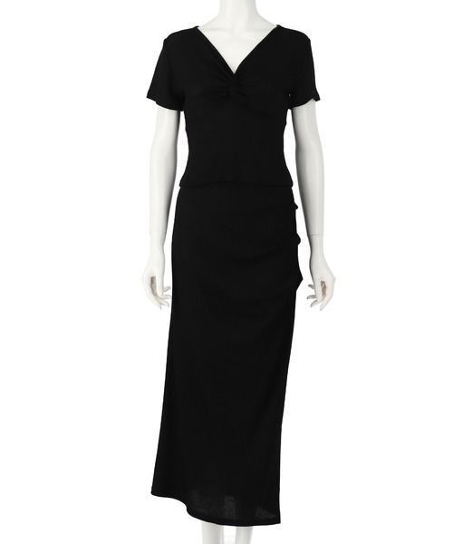 ANAP(アナップ)の「ワンピース風 リブ Tシャツ ロングスカート セットアップ(セットアップ・レディース・グレー/ブラック・FREE)」の19枚目の写真