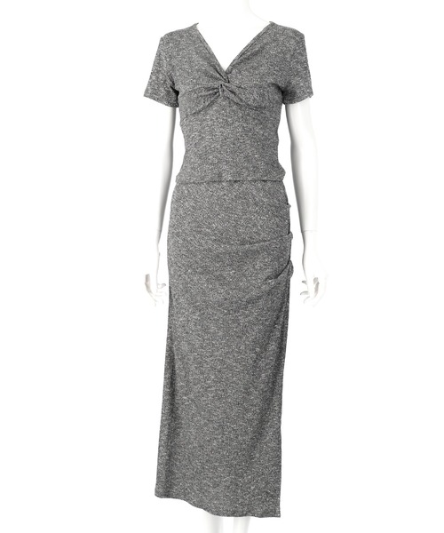 ANAP(アナップ)の「ワンピース風 リブ Tシャツ ロングスカート セットアップ(セットアップ・レディース・グレー/ブラック・FREE)」の20枚目の写真