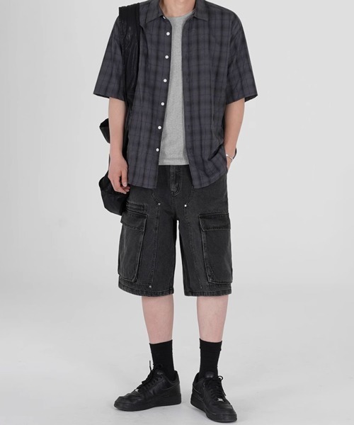 NOWLE(ノウル)の「【NOWLE】シアサッカー チェック 半袖 ボタン シャツ(シャツ/ブラウス・メンズ・ブルー/ダークグレー・MEDIUM/LARGE/X-LARGE)」の13枚目の写真