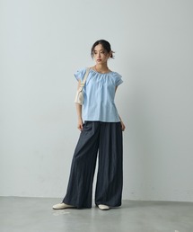 Lunea | スーパーワイドリネンタックパンツ(その他パンツ)