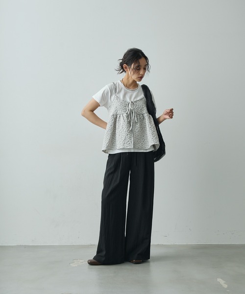 Lunea（ルネア）の「スーパーワイドリネンタックパンツ（その他パンツ・レディース・ブルー/ブラック/ホワイト/ライトグレー/ブラウン/キナリ・M/L）」の3枚目の写真