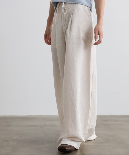 Lunea（ルネア）の「スーパーワイドリネンタックパンツ（その他パンツ・レディース・ブルー/ブラック/ホワイト/ライトグレー/ブラウン/キナリ・M/L）」の8枚目の写真