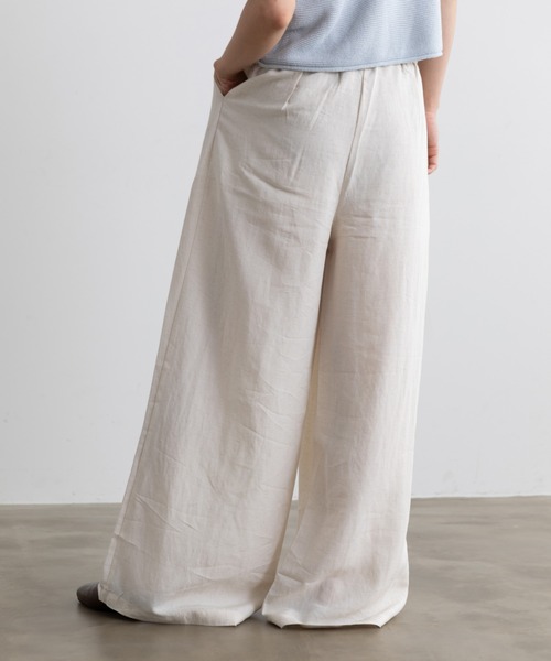Lunea（ルネア）の「スーパーワイドリネンタックパンツ（その他パンツ・レディース・ブルー/ブラック/ホワイト/ライトグレー/ブラウン/キナリ・M/L）」の10枚目の写真
