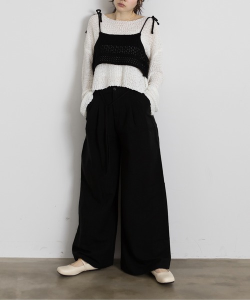 Lunea（ルネア）の「スーパーワイドリネンタックパンツ（その他パンツ・レディース・ブルー/ブラック/ホワイト/ライトグレー/ブラウン/キナリ・M/L）」の15枚目の写真