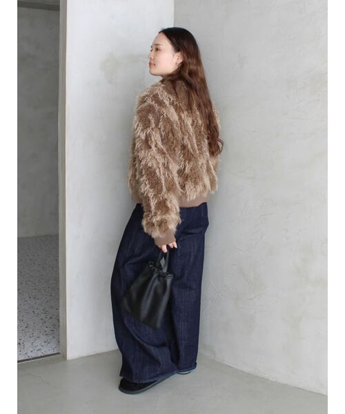 Ungrid（アングリッド）の「ミックスファーショートブルゾン（ブルゾン・レディース・ブラウン・FREE）」の9枚目の写真