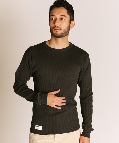 Schott(ショット)の「Schott/ショット/ARMY RIB LS T-SHIRT/アーミーリブ ロンT(Tシャツ/カットソー・メンズ・チャコールグレー/ナチュラル・M/2XL/XL/L)」の2枚目の写真