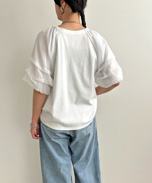 LHELBIE(レルビエ)の「ホイップスリーブブラウス(Tシャツ/カットソー・レディース・ネイビー/ブラック/オフホワイト・M)」の14枚目の写真