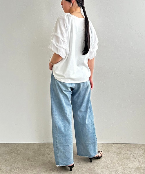 LHELBIE(レルビエ)の「ホイップスリーブブラウス(Tシャツ/カットソー・レディース・ネイビー/ブラック/オフホワイト・M)」の12枚目の写真