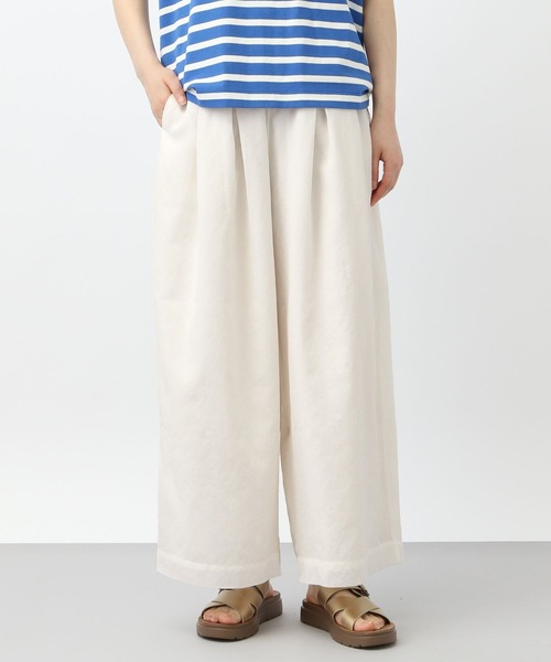 studio CLIP（スタディオクリップ）の「《natural by clip》アンティークタックパンツ[プチサイズあり]（その他パンツ・レディース・ホワイト/ライトグリーン/ブラック・FREE）」の2枚目の写真