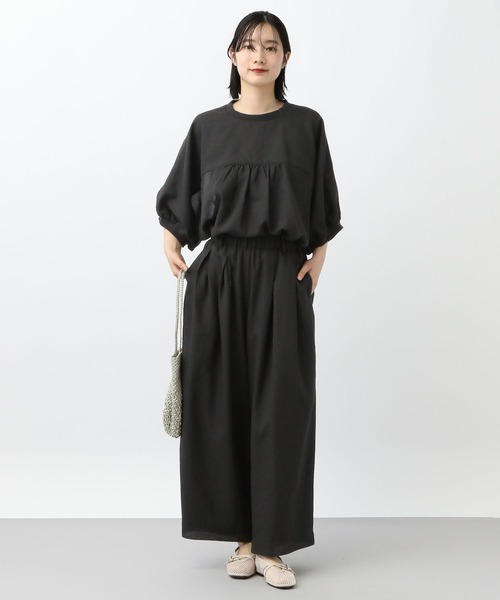 studio CLIP（スタディオクリップ）の「《natural by clip》アンティークタックパンツ[プチサイズあり]（その他パンツ・レディース・ホワイト/ライトグリーン/ブラック・FREE）」の9枚目の写真