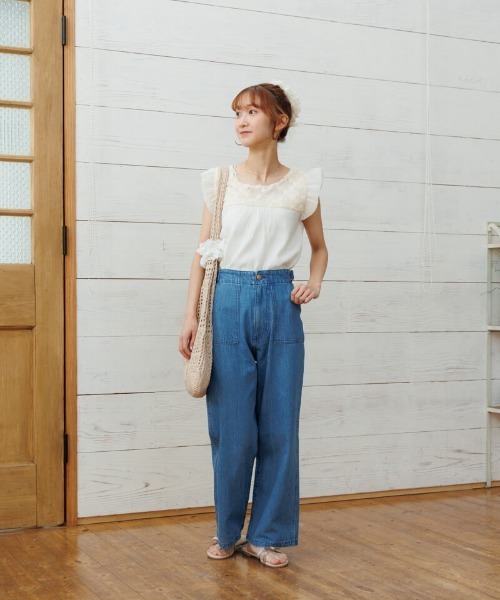 flower(フラワー)の「パネルレースバッグ(かごバッグ・レディース・ブラウン/アイボリー・FREE)」の12枚目の写真