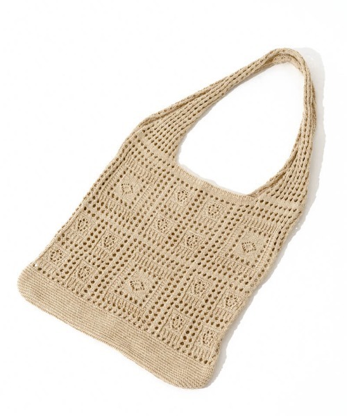 flower(フラワー)の「パネルレースバッグ(かごバッグ・レディース・ブラウン/アイボリー・FREE)」の14枚目の写真